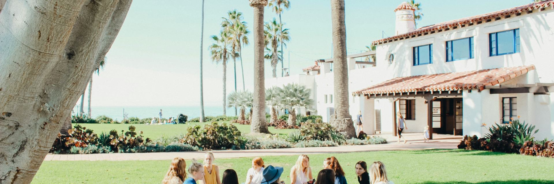A circle of friends enjoying the day